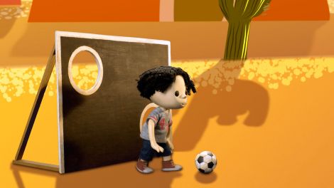 Mexikanischer Junge spielt Fußball; Unser Sandmännchen (Quelle: rbb)