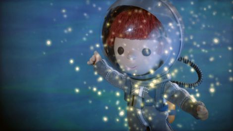 Junge umgeben von Traumsand im Kosmos; Unser Sandmännchen (Quelle: rbb