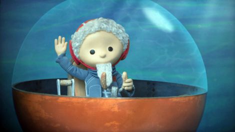 Der Sandmann in seiner Unterwasser-Kugel winkt; Bild zu: Unser Sandmännchen (Quelle: rbb)
